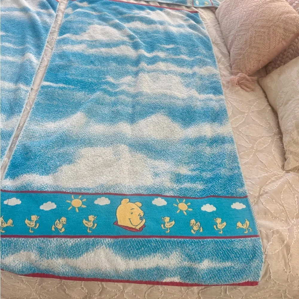 Vintage Winnie the Pooh Cloud Bath Towel Set 4pc Disney